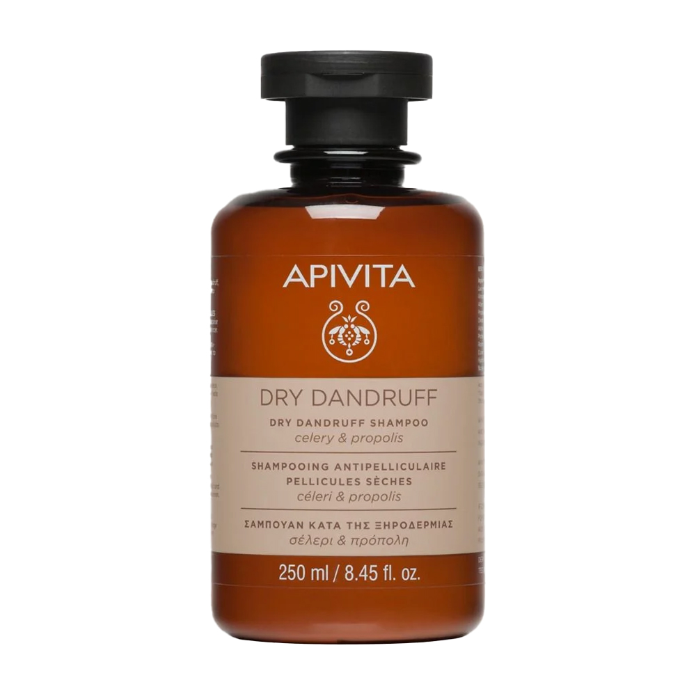 Шампунь Apivita Dry Dandruff Shampoo Celery &amp; Propolis проти сухої лупи, з селерою та прополісом, 250 мл